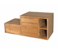 CIPI Mobile PRATICO TOP Teak naturale cerato con 2 cassetti 1 ribaltina 2 rip...