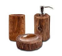CIPI Set DALEM da appoggio composto da 3 pezzi in rami di Teak di recupero bagno