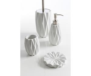 CIPI Set GEO WHITE da 4 pezzi resina pigmentata, metallo inox forme geometriche