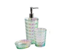 CIPI Set IRIDE PET decorato iridescente 3 pezzi: dispencer,bichhiere,portasapone