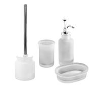 CIPI Set PHARMACY SATIN 4 pezzi in vetro satinato, pompa dispenser in metallo