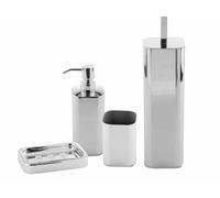 CIPI Set STEEL da 4 pezzi in acciaio inox cromato alto spessore per il bagno
