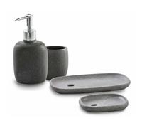 CIPI Set ZEN GREY da 4 pezzi in resina satinata grigia accessori per il bagno