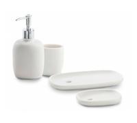 CIPI Set ZEN WHITE da 4 pezzi in resina satinata bianca accessori per il bagno