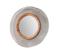 CIPI Specchio MATA HARI Teak lucidato posto su rete metallica illuminata a led