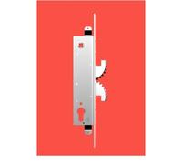 Cipierre 4001 - Serratura brevettata con elevate caratteristiche antiscasso per profilati tubolari da mm. 50 (Entrata 30 mm. - Corsa rinvii 25 mm) (Blocco maniglia cilindro Frontale)