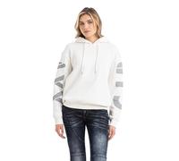 Cipo & Baxx Felpa da donna con cappuccio - Elegante felpa con cappuccio e tasca a marsupio, comoda felpa per il tempo libero, la vita quotidiana e lo streetwear, Wl363 Ecru, S