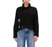 Cipo & Baxx Felpa da donna con cappuccio - Elegante felpa con cappuccio e tasca a marsupio, comoda felpa per il tempo libero, la vita quotidiana e lo streetwear, Wl369 Nero, M