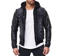 Cipo & Baxx Giacca di jeans da uomo C-1290-bans Nero S