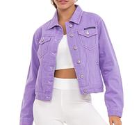 Cipo & Baxx Giacca in jeans da donna, oversize, lunga, in denim, per il tempo libero, WJ212-LILAC, S