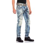 Cipo & Baxx Jeans da uomo con cuciture a contrasto, pantaloni in denim, look moderno, comodi jeans per il tempo libero e tutti i giorni, Blu-cd535, 36W x 34L