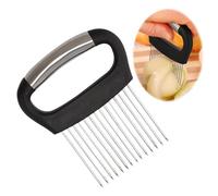 Cipolle per Tagliare,Supporto Taglia Cipolla Porta Fette di Cipolla in Acciaio Inox Affetta Cipolle per Affettare Forchetta Sicura Utensili da Cucina per Tagliare Carne, Verdura, Frutta