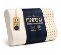CIPOXPAT Cuscino Cervicale Memory Foam Ortopedico Made in Italy, Guanciale Ergonomico a Doppia Onda per Collo e Spalle, Federa in Tencel Traspirante, Antirussamento, Anallergico
