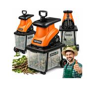 Cippatrice da Giardino Elettrico 3000W Asthäcksler 45mm Leise Con Catcher 55L