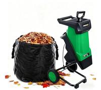 Cippatrice elettrica da giardino con borsa di raccolta, design portatile per la gestione dei detriti del prato