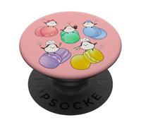 Cipresso uccello | macaron | colorato | carino | Giappone | fata Hokkaido | uccello coda lunga PopSockets PopGrip Adesivo