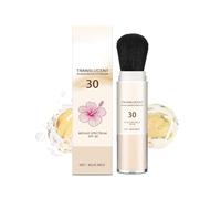 Cipria compatta minerale trasparente da 8 g | SPF30/Ampio spettro | Texture leggera, antirughe | Pennello rotante per ritocchi in qualsiasi momento e ovunque