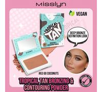 Polvere Abbronzante Tropicale di Bronzo, Polvere Opaca di Bronzo, Alto Potere Colore, Texture Fine e Liscia, Con Specchio, Bronzer Viso, Trucco Duraturo, Leggero e Traspirante, Facile da Sfumare, Stil