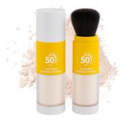 Cipria minerale fissante solare per viso e cuoio capelluto, SPF 50 PA++, traslucida, controllo sebo, finish opaco naturale, a lunga tenuta, leggera, traspirante, adatta a tutte le pelli (8 g)