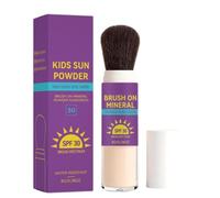 Cipria solare minerale SPF 30 per bambini, protezione solare con pennello integrato e resistente all'acqua, adatta a pelli secche e sensibili, leggera, traspirante e a lunga durata (1 pezzo)