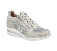 Cipriata JONE - Scarpe da ginnastica da donna con lacci e zip, colore: Argento metallizzato, Argento metallizzato, 38 EU