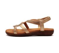 Cipriata Serpente Donna Chic Apertura Sul Retro Gemmata Sandali Alla Moda Oro