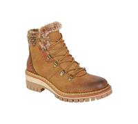 Cipriata Teodora L725 - Stivaletti da donna in memory foam con cerniera e anello a D, stile escursionista, Marrone chiaro, 38 EU