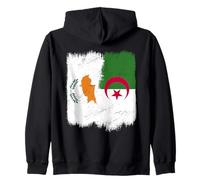 Cipro Algeria Mezza Bandiera Cipro Algeria Patrimonio algerino Felpa con Cappuccio