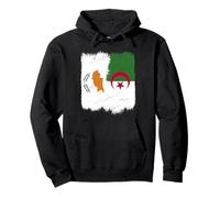 Cipro Algeria Mezza Bandiera Cipro Algeria Patrimonio algerino Felpa con Cappuccio