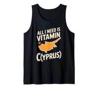 Cipro all I Need Is Vitamin Cyprus Bandiera L'isola di Cipro Canotta