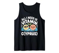 Cipro all I Need Is Vitamin Cyprus Bandiera L'isola di Cipro Canotta