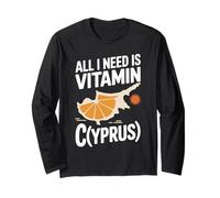 Cipro all I Need Is Vitamin Cyprus Bandiera L'isola di Cipro Maglia a Manica