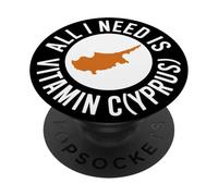 Cipro All I Need Is Vitamin Cyprus Bandiera L'isola di Cipro PopSockets PopGrip Adesivo