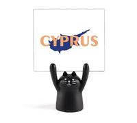 Cipro EUAN mappa turismo Memo Holder Cartoon gatto nero stand decorazione
