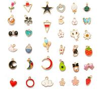 Circa 10 pezzi di piccoli pendenti in lega gocciolante di olio miscelati immediatamente, braccialetti di perline fai da te fatti a mano, collane, pendenti per vestiti, stile ebraico 2-10 pezzi