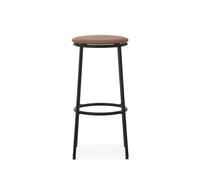 Circa Sgabello Bar H75 Rivestito in Pelle Nero/Pelle Brandy 41574