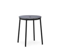 Circa Sgabello Nero/Alluminio Nero