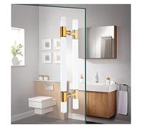 CIRCIR Acrylic Clear Crystal Push Pull Bar - 23/31/39/47/59 inch Long,Indoor Shower Door Handle, for Barn/Bathroom/Office, Double Side Mounted(Gold,Length-100cm/39.3in)