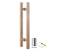 CIRCIR Barn Showers Office Modern Doors Pulls Bar Double Sided,Door Pull Stainless Steel Door Handle Push/Pull Set, 24inch/32inch/40inch/47inch/59inch Long(Rose Gold,80cm/32inch-60cm)