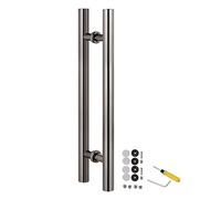 CIRCIR Barn Showers Office Modern Doors Pulls Bar Double Sided,Door Pull Stainless Steel Door Handle Push/Pull Set, 24inch/32inch/40inch/47inch/59inch Long(Black,120cm/47inch-90cm)