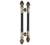 CIRCIR Double-Side Heavy Duty Gate Handles Door Handles with Carving Craft,Stainless Steel Barn Door Handles, for Indoor Outdoor Door(Green Bronze,150cm/59.1in)