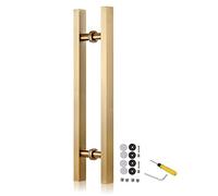 CIRCIR Double Sided Barn Doors Shower Door Wood Gate Push Bar with Screws,Door Pull Modern Sliding Door Handles Set, for Barn/Home/Bank/Garages/Shop(Gold,120cm/47inch-80cm)