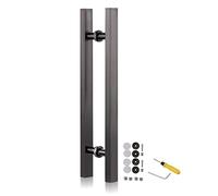 CIRCIR Double Sided Barn Doors Shower Door Wood Gate Push Bar with Screws,Door Pull Modern Sliding Door Handles Set, for Barn/Home/Bank/Garages/Shop(Black,150cm/59inch)