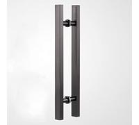 CIRCIR Flat Shape Two Sides Glass Door Handles,Door Pull Interior/Exterior Door Push Handle Black, 20inch/24inch/32inch/47inch/59inch Long Front Door Knob(120cm/47inch-80cm)