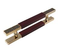CIRCIR Modern Square Shape Stainless Steel Front,Double Sided Sliding Barn Door Pull Handle with Hardware(Red,40cm/1.3ft)