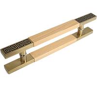 CIRCIR Modern Square Shape Stainless Steel Front,Double Sided Sliding Barn Door Pull Handle with Hardware(Yellow,60cm/2ft)