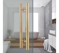 CIRCIR Stainless Steel Shower/Bank Door Knobs,Door Pull Gold Door Push Pull Handle for Sliding Barn Doors, Interior/Exterior Gates Handles, Easy to Install(100cm/40inch)