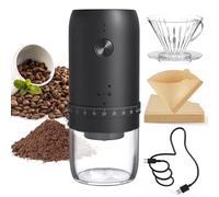 CIRCLE JOY Macinacaffè elettrico a cono, ricaricabile a bassa velocità e nucleo in ceramica resistente al calore, regolazione esterna della grana grossa, filtro caffè e 50 filtri di carta
