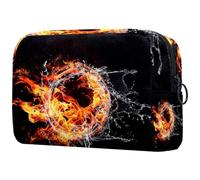 Circle of Fire and Water Trousse per cosmetici, da donna, per articoli da toeletta da viaggio, grande, pratica borsa organizer con cerniera, Multi, 18.5x7.5x13cm/7.3x3x5.1in, Beauty case