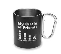 Circle of Friends Gamer Funny Life Style tazza in metallo moschettone manico, tazza da campeggio